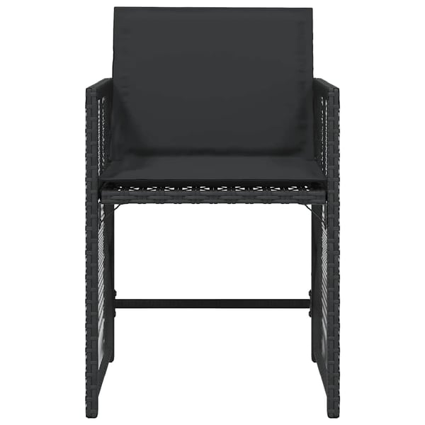 vidaXL havestole med hynder 4 stk. polyrattan sort