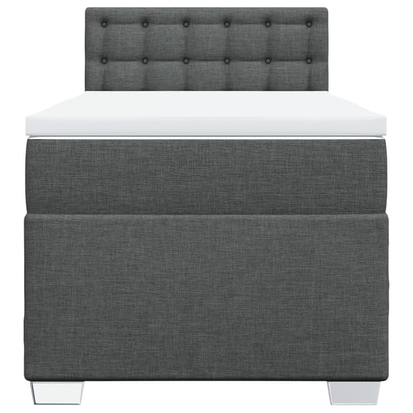 vidaXL kontinentalseng med madras 100x200 cm stof mørkegrå