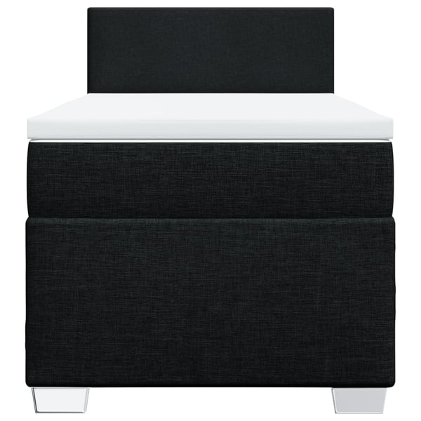 vidaXL kontinentalseng med madras 90x200 cm stof sort