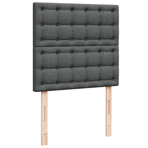 vidaXL kontinentalseng med madras 90x190 cm stof mørkegrå