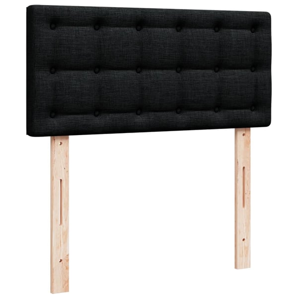 vidaXL kontinentalseng med madras 90x200 cm stof sort