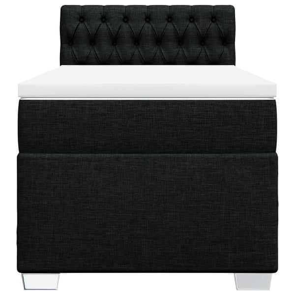 vidaXL kontinentalseng med madras 100x200 cm stof sort