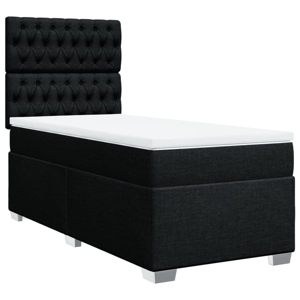 vidaXL kontinentalseng med madras 80x200 cm stof sort
