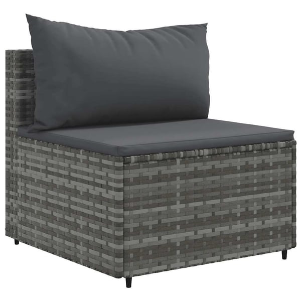 vidaXL loungesæt til haven 8 dele med hynder polyrattan grå