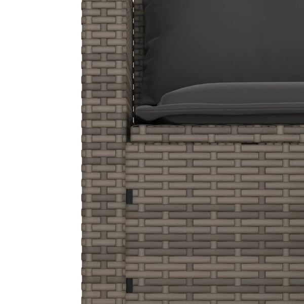 vidaXL havesofasæt 3 dele med hynder polyrattan grå