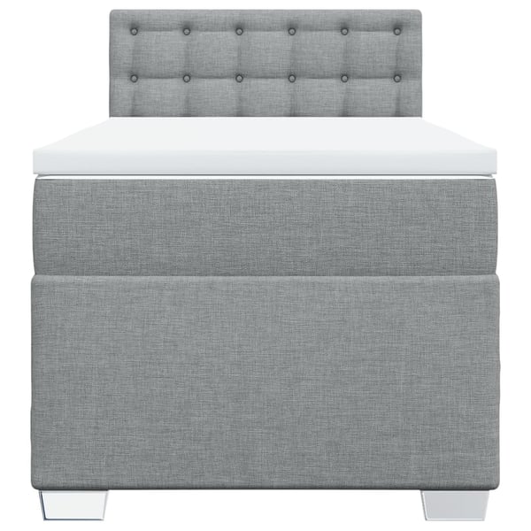 vidaXL kontinentalseng med madras 90x190 cm stof lysegrå
