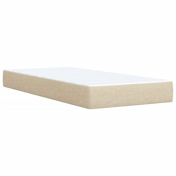 vidaXL Ramsäng med madrass gräddvit 100x200 cm tyg