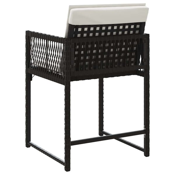 vidaXL havestole med hynder 4 stk. polyrattan sort
