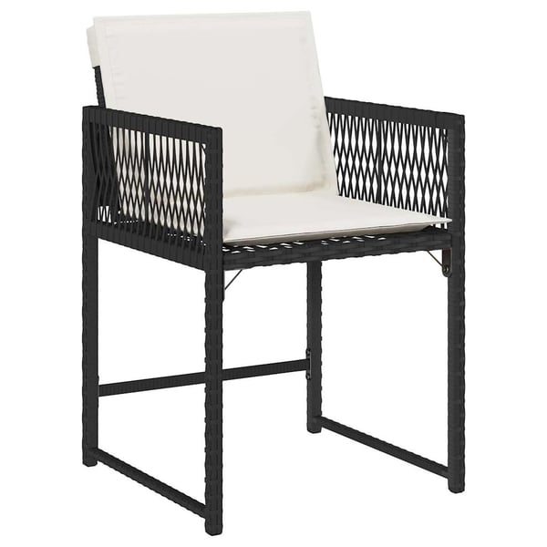 vidaXL havestole med hynder 4 stk. polyrattan sort