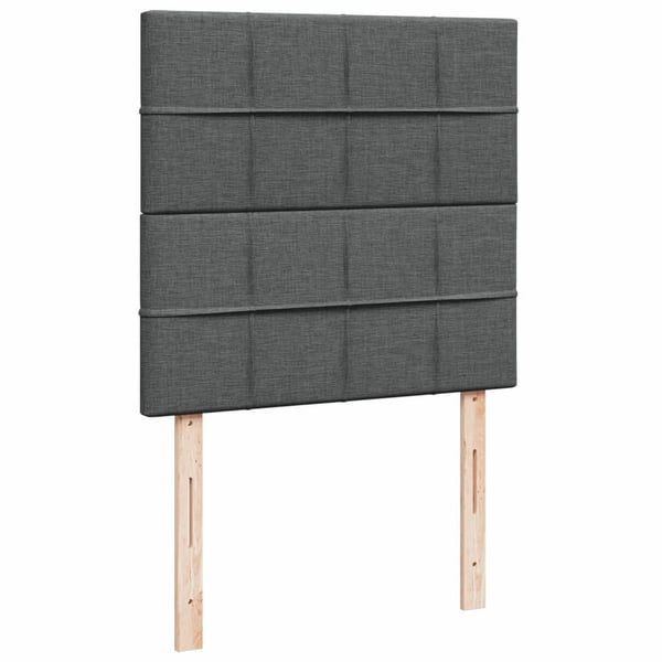vidaXL kontinentalseng med madras 90x200 cm stof mørkegrå