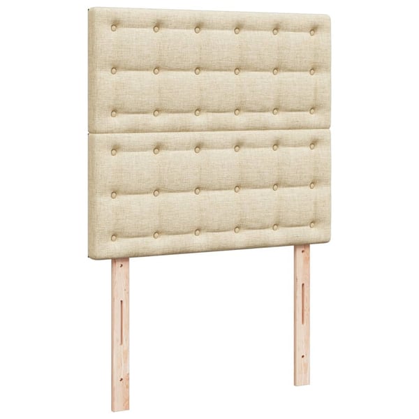 vidaXL kontinentalseng med madras 90x190 cm stof cremefarvet