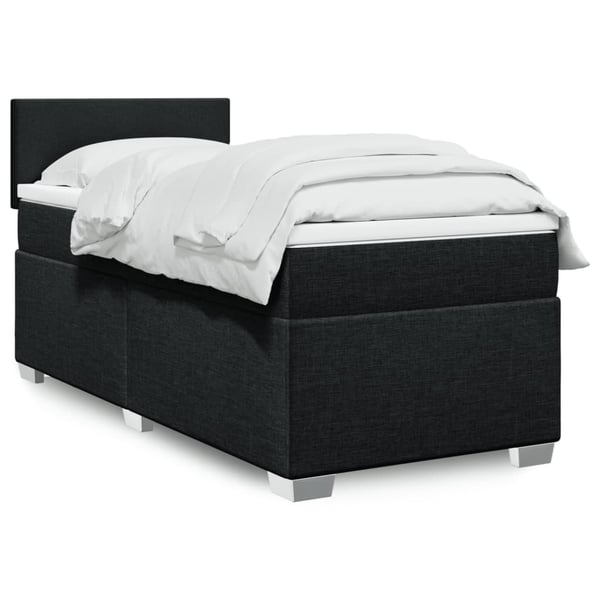 vidaXL kontinentalseng med madras 80x200 cm stof sort