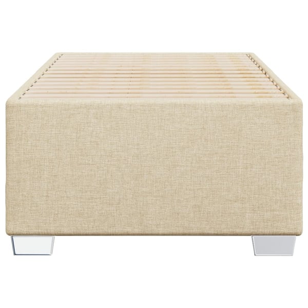 vidaXL Sängram gräddvit 90x200 cm tyg