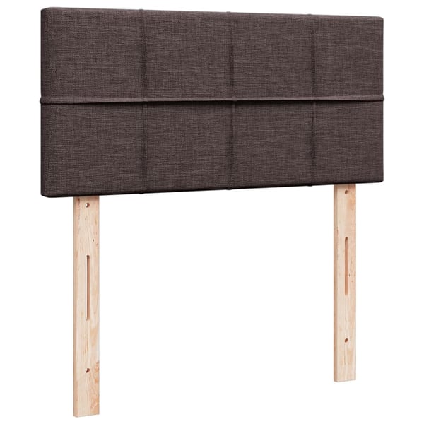 vidaXL kontinentalseng med madras 90x200 cm stof mørkebrun