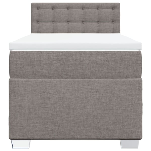 vidaXL kontinentalseng med madras 90x200 cm stof gråbrun