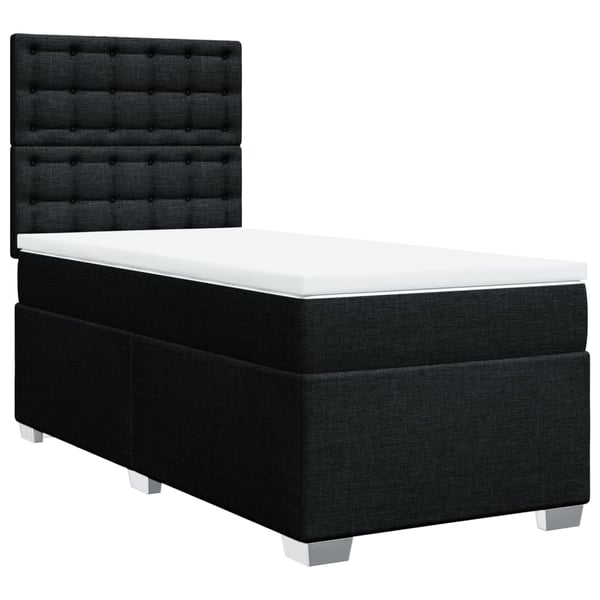 vidaXL kontinentalseng med madras 90x190 cm stof sort