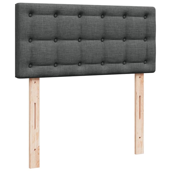 vidaXL kontinentalseng med madras 90x200 cm stof mørkegrå
