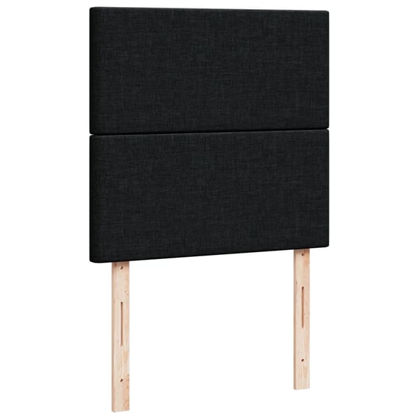 vidaXL kontinentalseng med madras 90x200 cm stof sort