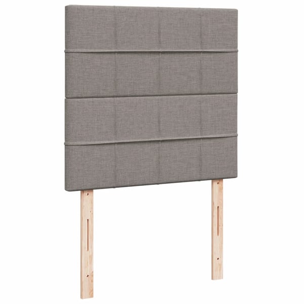 vidaXL kontinentalseng med madras 90x200 cm stof gråbrun