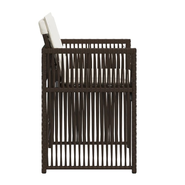 vidaXL havestole 4 stk. med hynder polyrattan brun