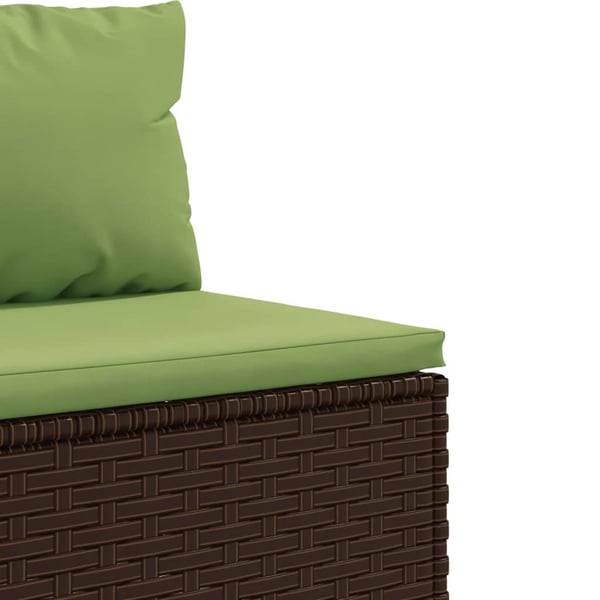 vidaXL Loungegrupp med dynor 5 delar brun konstrotting