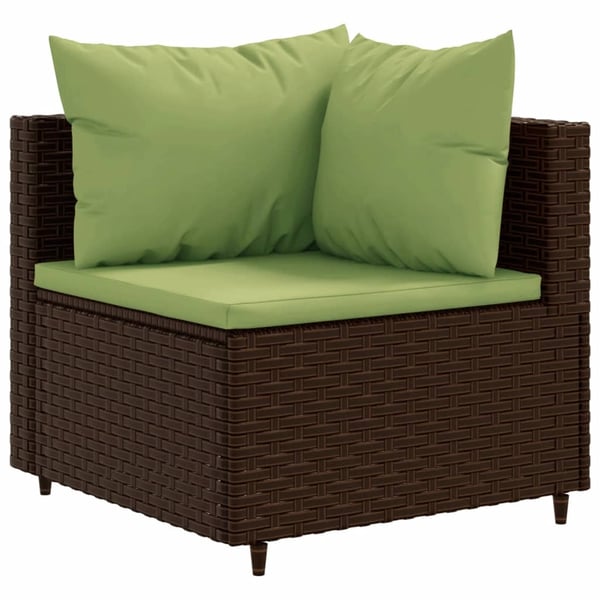 vidaXL Loungegrupp med dynor 5 delar brun konstrotting