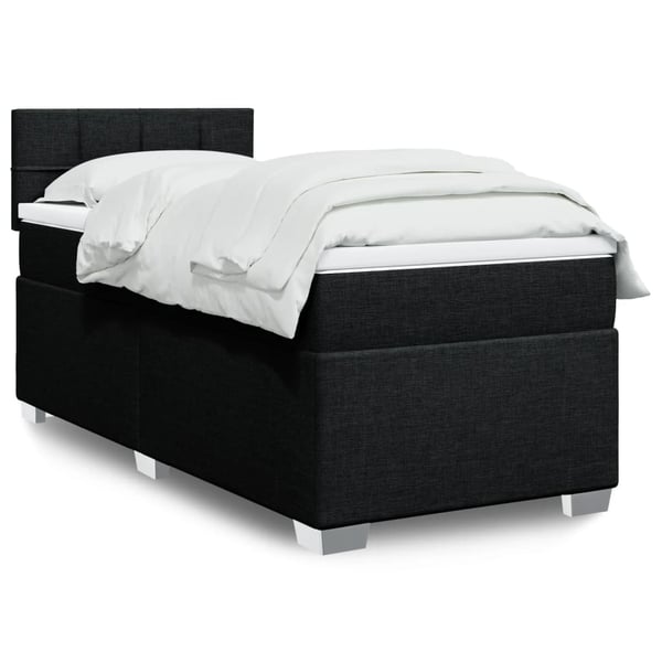 vidaXL kontinentalseng med madras 80x200 cm stof sort