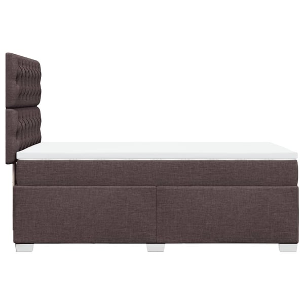 vidaXL kontinentalseng med madras 80x200 cm stof mørkebrun