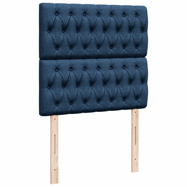 vidaXL kontinentalseng med madras 90x200 cm stof blå