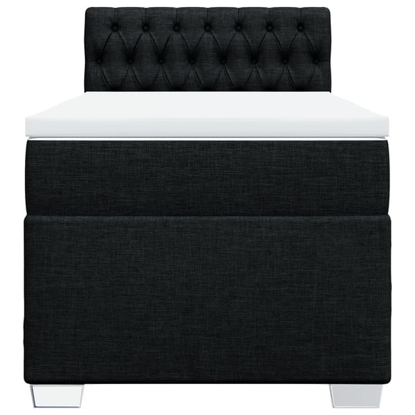 vidaXL kontinentalseng med madras 90x190 cm stof sort