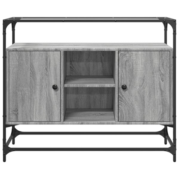 vidaXL Skjenk med glasstopp grå sonoma 98x35x81 cm konstruert tre
