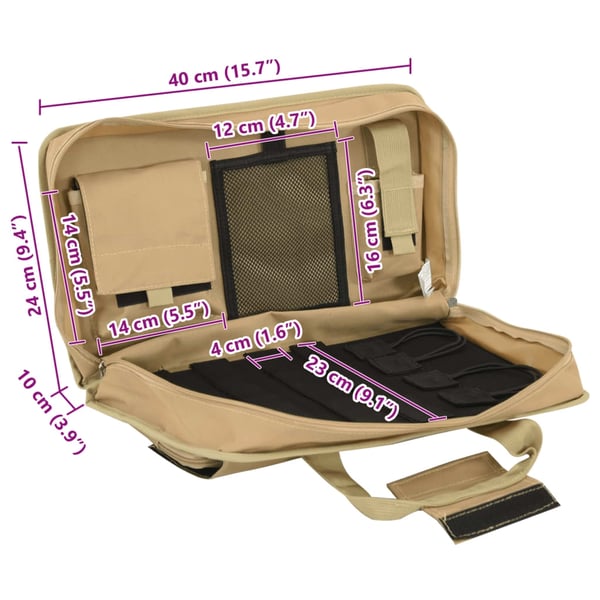 vidaXL Pistoolilaukku khaki 40x24x10 cm Oxford kangas