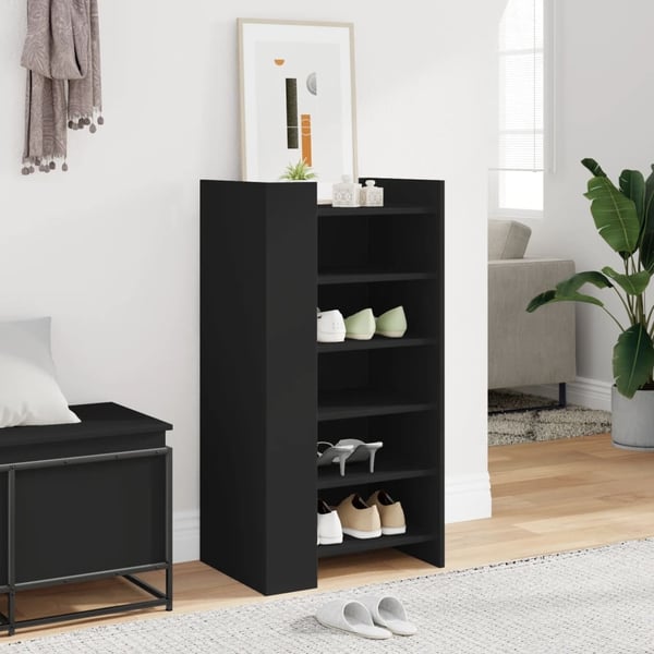vidaXL Skohylle svart 52x37,5x100 cm konstruert tre