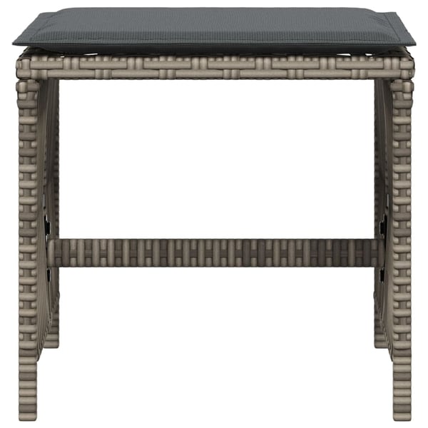 vidaXL haveskamler 4 stk. med hynder 41x41x36 cm polyrattan grå