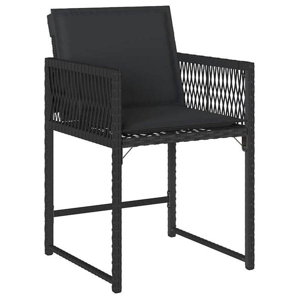 vidaXL havestole med hynder 4 stk. polyrattan sort