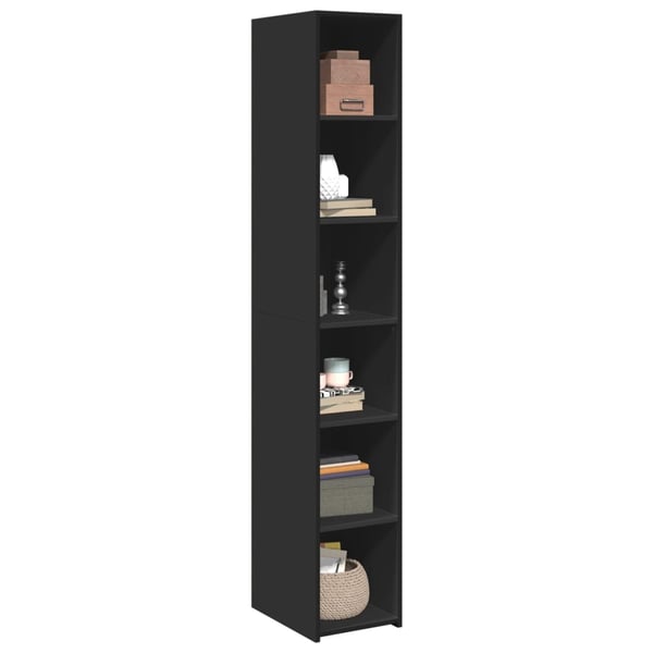 vidaXL reol 30x41x185 cm konstrueret træ sort