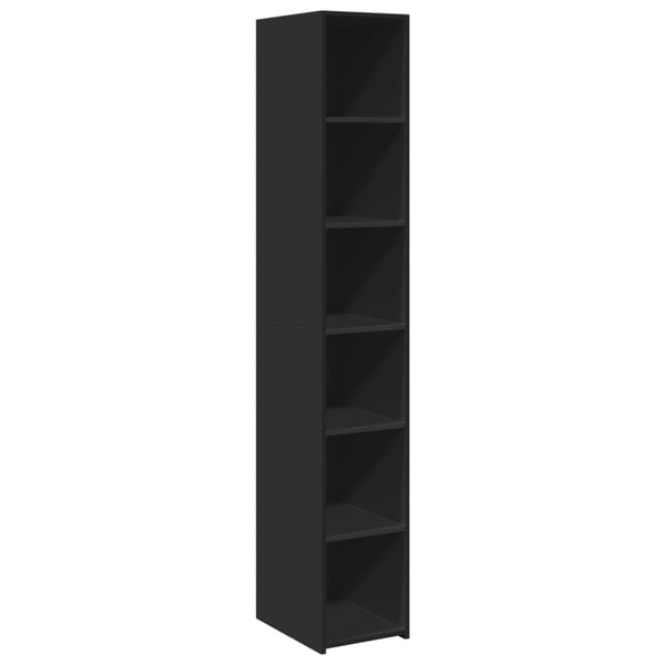 vidaXL reol 30x41x185 cm konstrueret træ sort