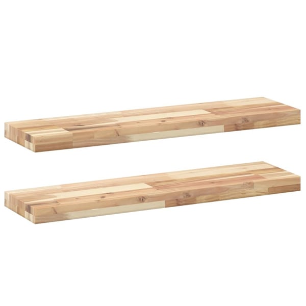 vidaXL Flytende hyller 2 stk 100x20x4 cm ubehandlet heltre akasie