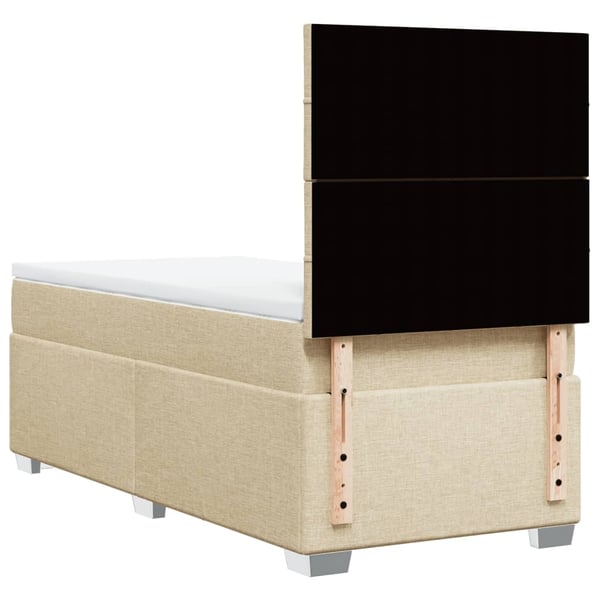 vidaXL kontinentalseng med madras 90x190 cm stof cremefarvet