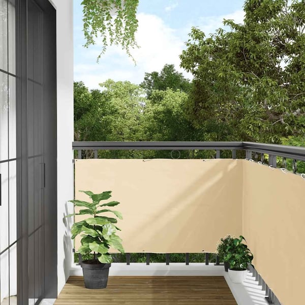 vidaXL Balkongskjerm kremhvit 600x120 cm PVC