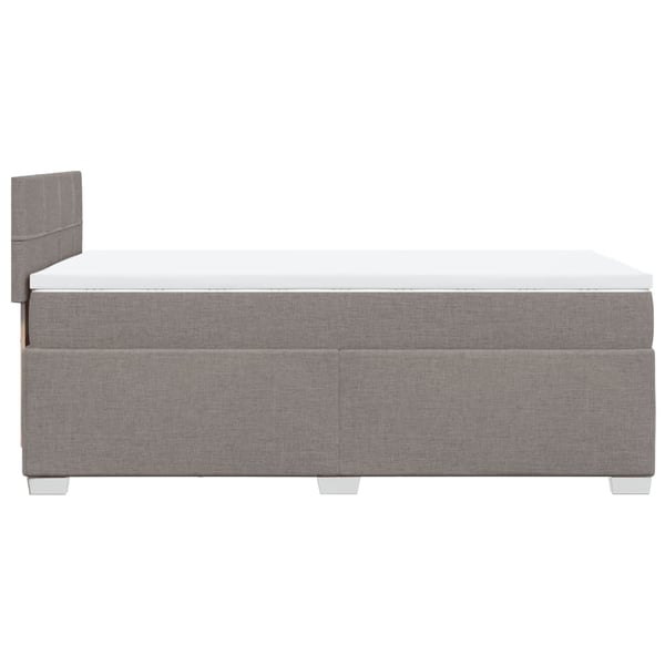 vidaXL kontinentalseng med madras 90x200 cm stof gråbrun