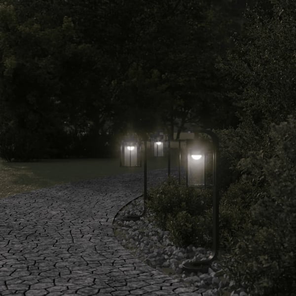 vidaXL udendørs standerlampe 3 stk. 60 cm rustfrit stål sort