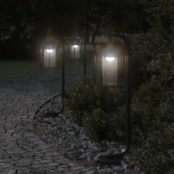 vidaXL udendørs standerlampe 3 stk. 60 cm rustfrit stål sort