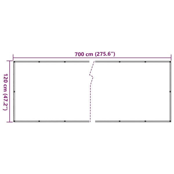 vidaXL altanafskærmning 700x120 cm PVC cremefarvet
