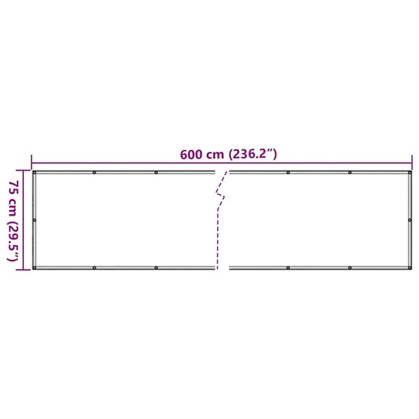 vidaXL Balkongskjerm antrasitt 600x75 cm PVC