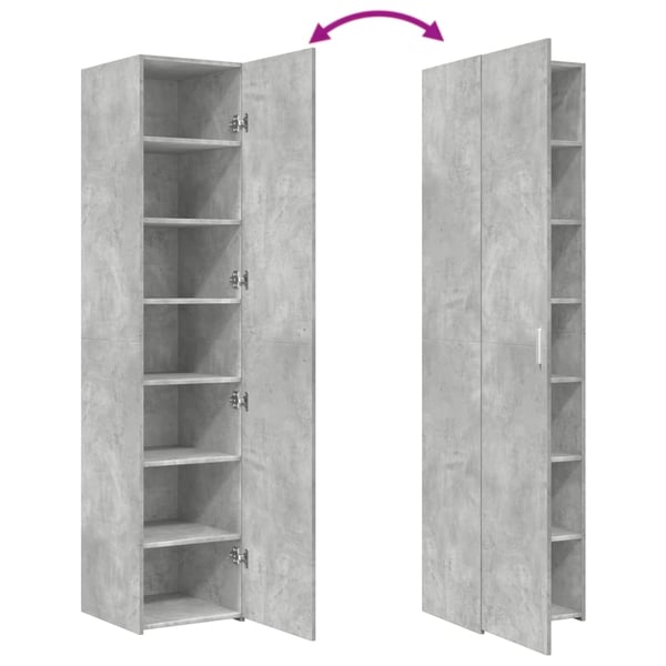 vidaXL Hylle betonggrå 40x42,5x185 cm konstruert tre