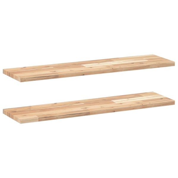 vidaXL Flytende hyller 2 stk 80x20x2 cm ubehandlet heltre akasie