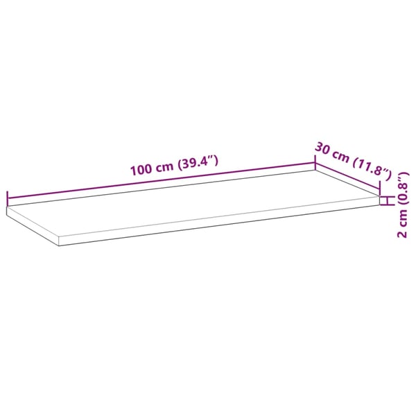 vidaXL Flytende hyller 2 stk 100x30x2 cm ubehandlet heltre akasie