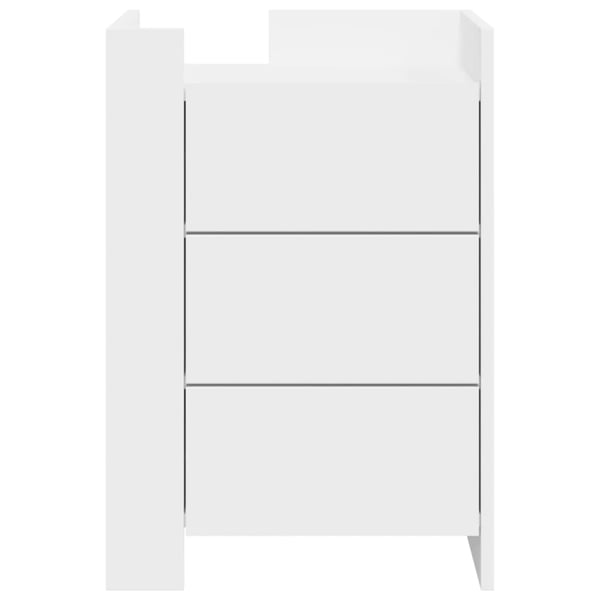 vidaXL Nattbord hvit 45x50x65 cm konstruert tre