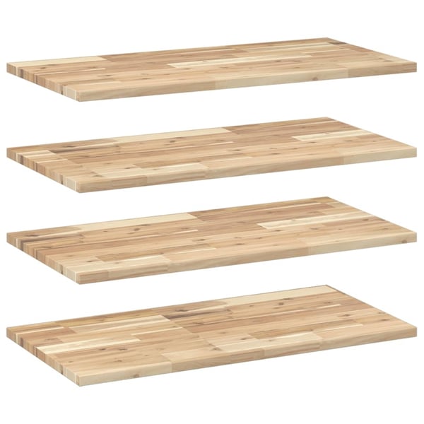 vidaXL Flytende hyller 4 stk 100x40x2 cm ubehandlet heltre akasie